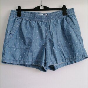 Sonoma Goods For Life Womens Blue High Rise Slash Pocket Chino Shorts Size XL